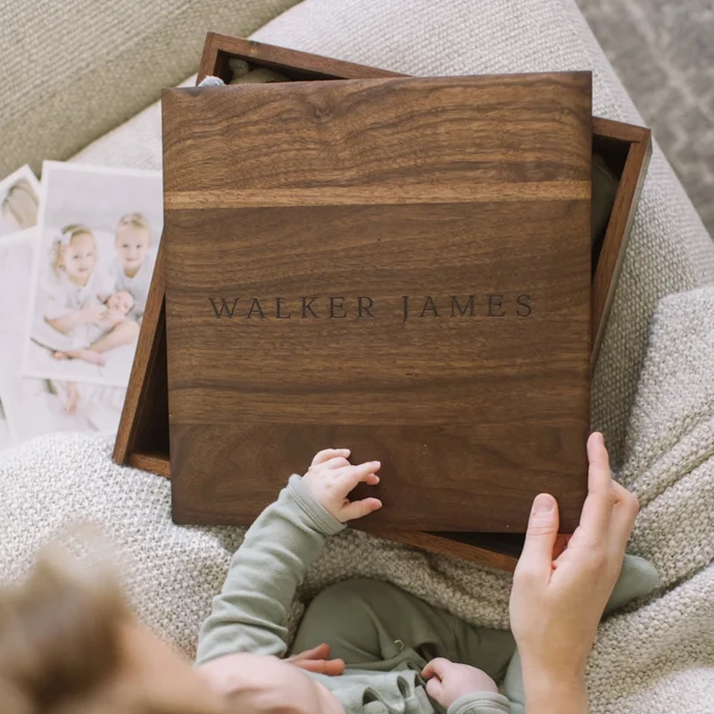 Vietnam unfinished wholesale wooden luxury box with sliding lid wooden photo boxes small wooden box as modern house decor