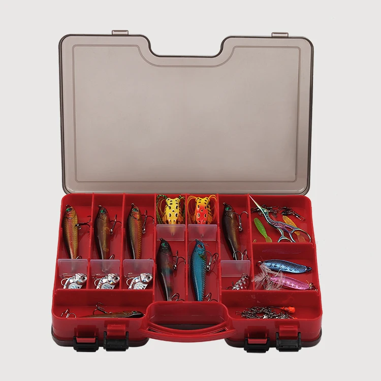 Amazon hot selling waterproof double sided visible hard fish bait boxs fishing storage