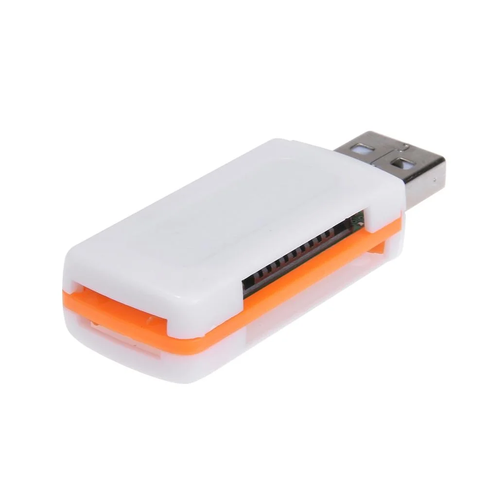 Мини usb2.0 4 отделения для карт чтения смарт-карт sd/mmc tf ms m2 кард-ридер