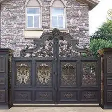 CBMmart Luxury Villa Modern Aluminum Sliding Main Gate Front Pivot Doors Aluminium Garden Entry Door