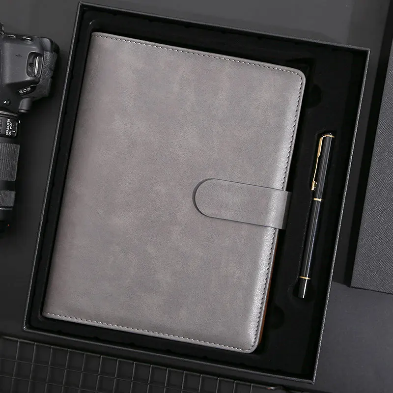 journal printing custom with pu leather folder a6 Manufacture directly White with box fully customizable planner