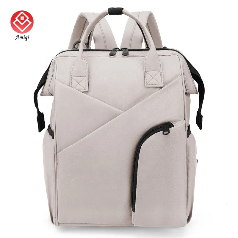 Amiqi DX-28 Large Diaper Maternity Baby Messenger Bag with Shoulder Strap Changing Mat Insulated Pockets Stroller Straps