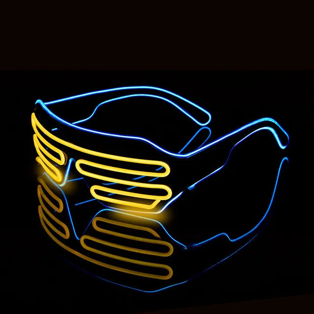 Light Up Shutter El Wires for Neon Rave Glasses Glow Flashing colorful Plastic Rechargeable El USB led wedding Glasses