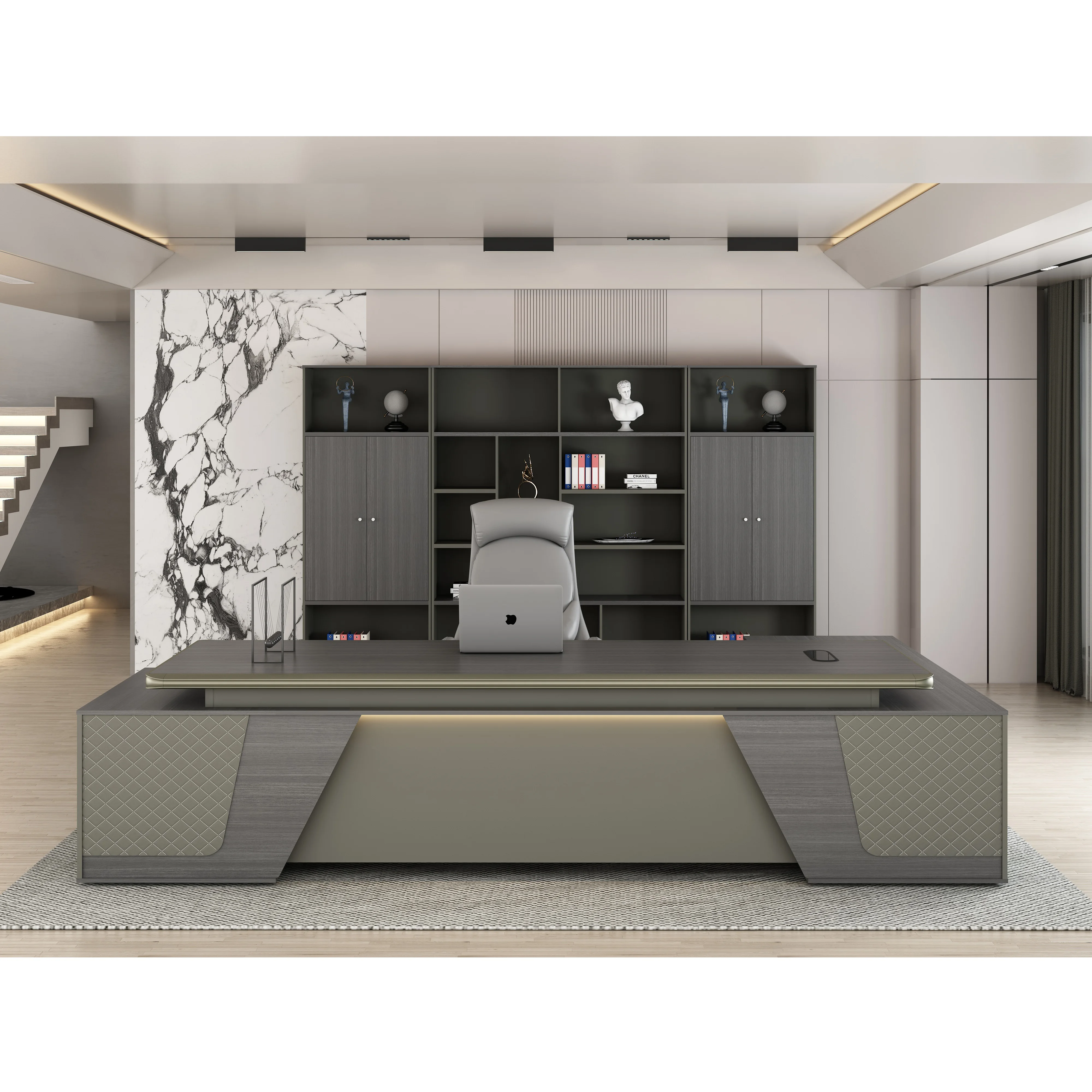 2024 New Modern Luxury Wooden MFC Grande Escritorio de oficina office furniture Made in China CEO Executive Office Desk