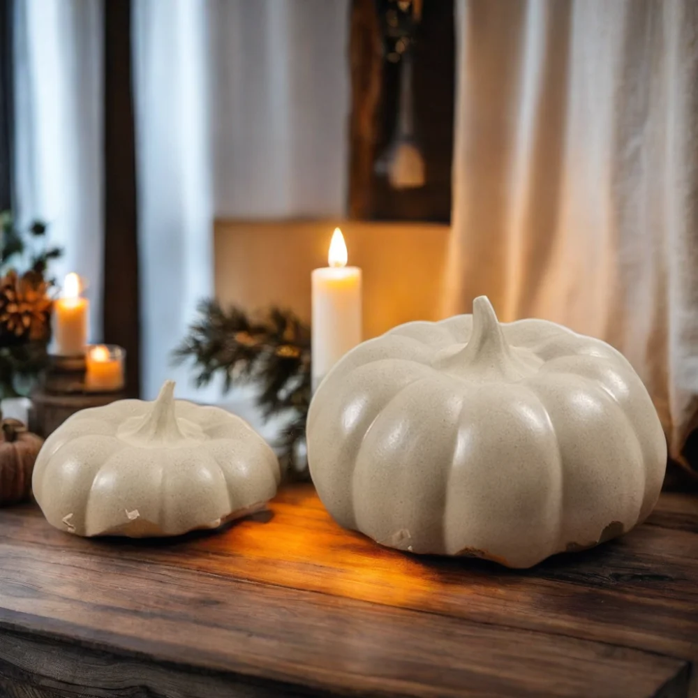 Nordic Art Deco Design Ceramic Pumpkin Home Decor Little Halloween Desktop Ornament Portrait Pattern