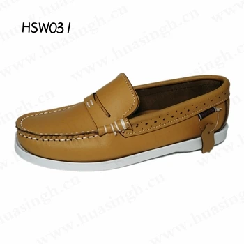CR,easy wear full leather upper yellow penny shoes handmade durable rubber outsole driver shoes HSW031
