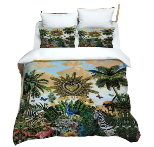 Digital Print Ocean 100% Microfiber Cartoon Design Bed Sheet 3D Dolphin Kids Duvet Cover 3 Pcs Baby Bedding Set