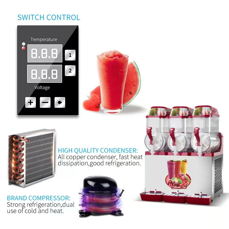 smoothie Daiquiri mashinely granita  cocktail ice slushie  milkshake slush puppies machine for sale