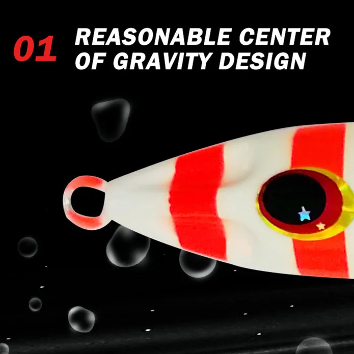 SNEDA Boat Fishing Glow Metal Jig Lures 30g 40g 60g 80g 100g 120g Slow Sinking Jigging Swimming Bait