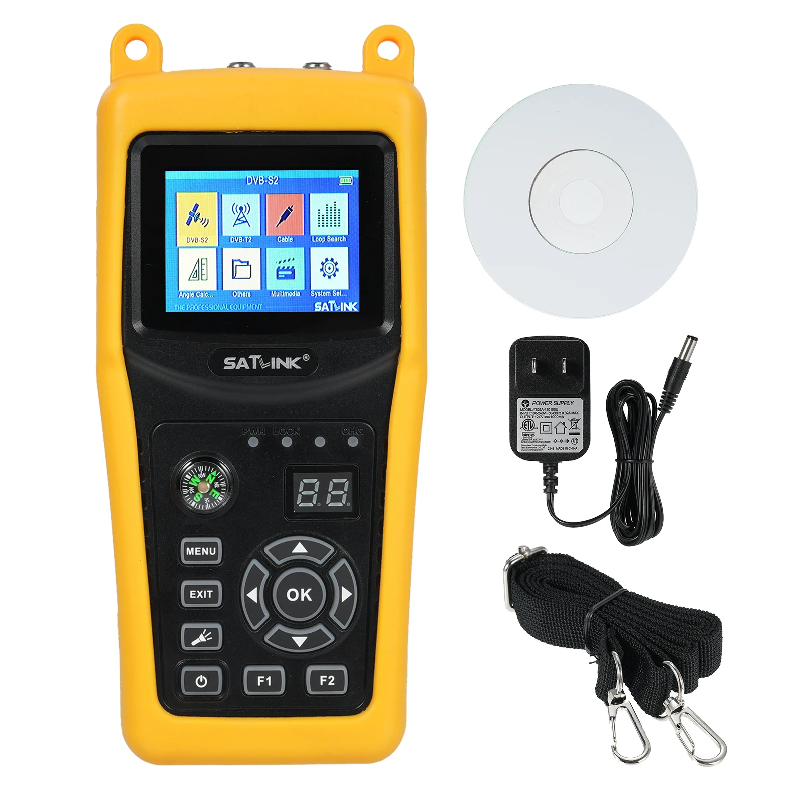 Satlink ST-5030 Digital Signal Finder Meter 950 to 2150MHz 2.4inch TFT LCD with Compass Outdoor Camping Measuring Tool