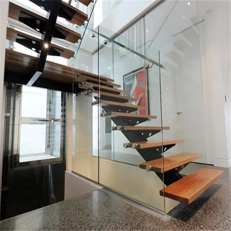 Modern design indoor stairs fiberglass structure stairs wooden stairs