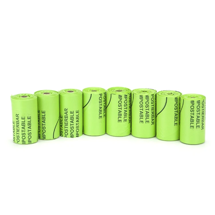 Puda  Factory Biodegradable Compostable Eco Friendly Cornstarch Pet Dog Green Poop Bags