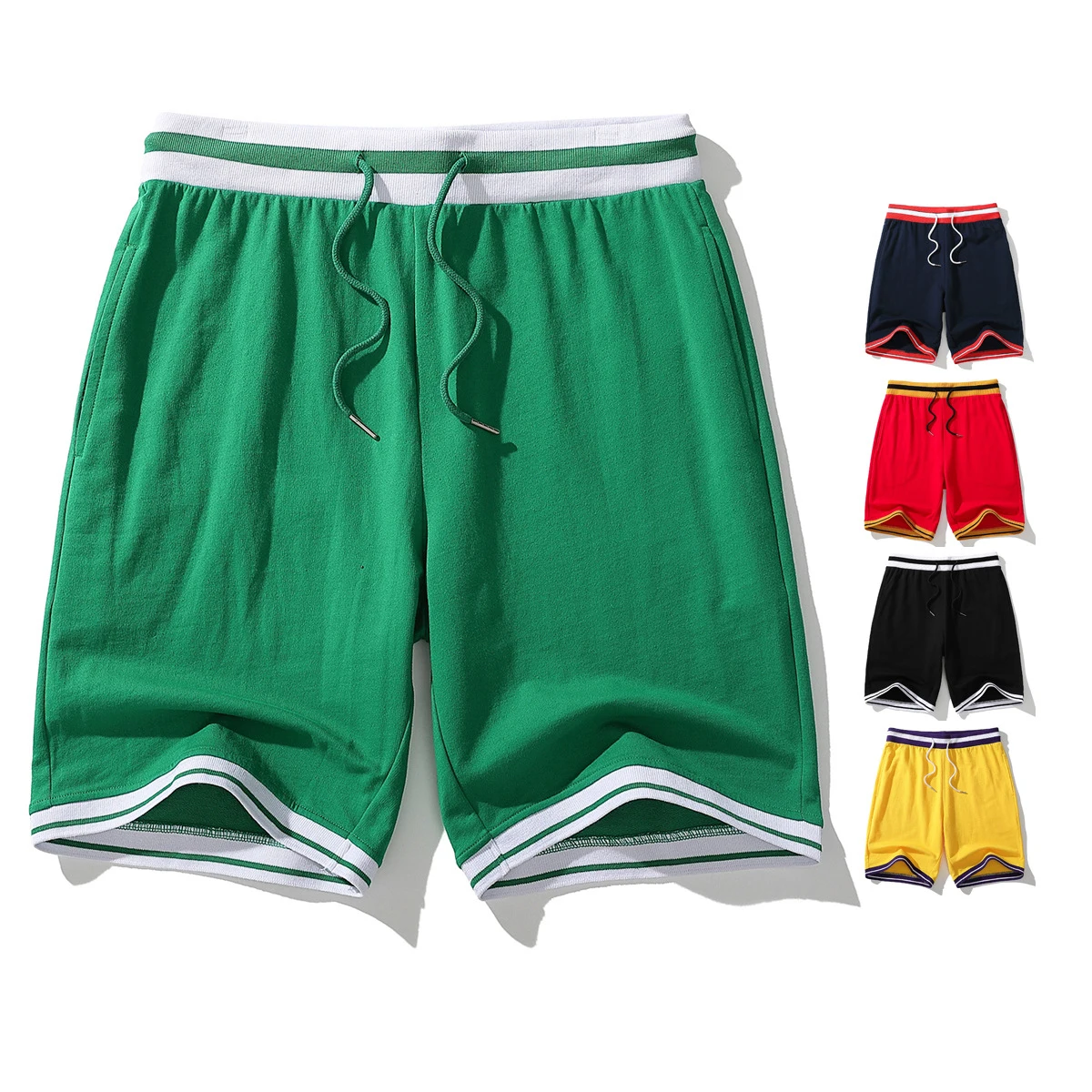Vintage Stripe 100% Cotton Fashion Colorful Custom Beach Basketball Shorts Mens