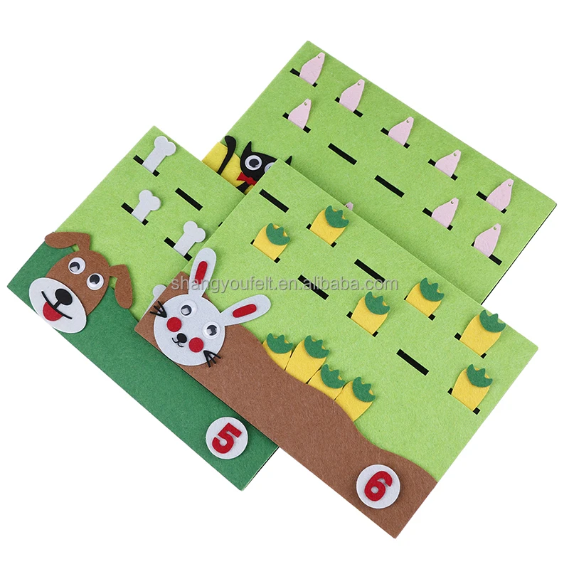 
Felt Cartoon Card Early Teaching Kids Study Math Felt Craft Math Toys For Children 