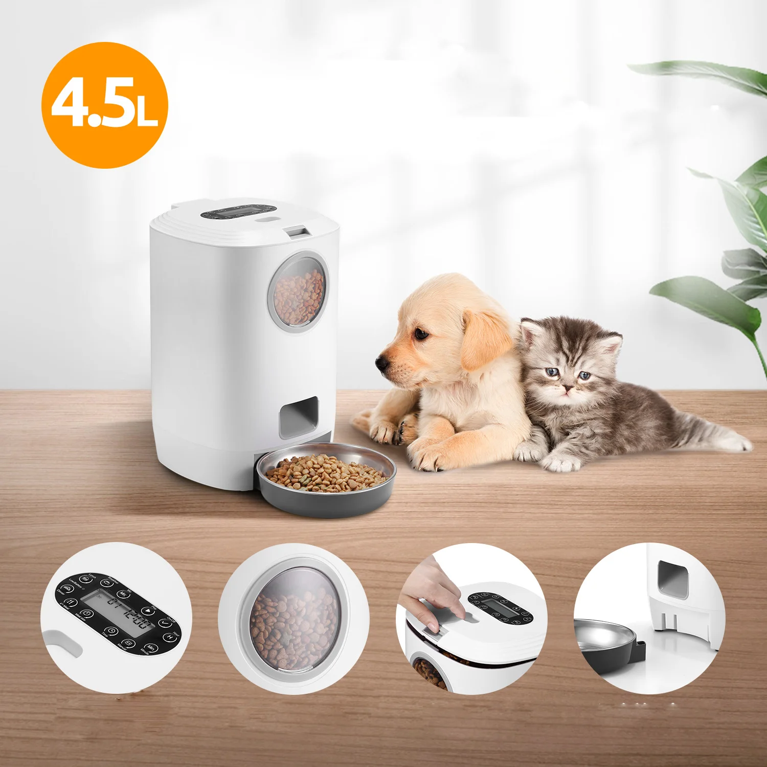  Горячая Распродажа 4 5 л Pet автоматическая кормушка чаша для больших собак Smart Cat относятся к еде диспенсер с регулируемой диктофон программируемый