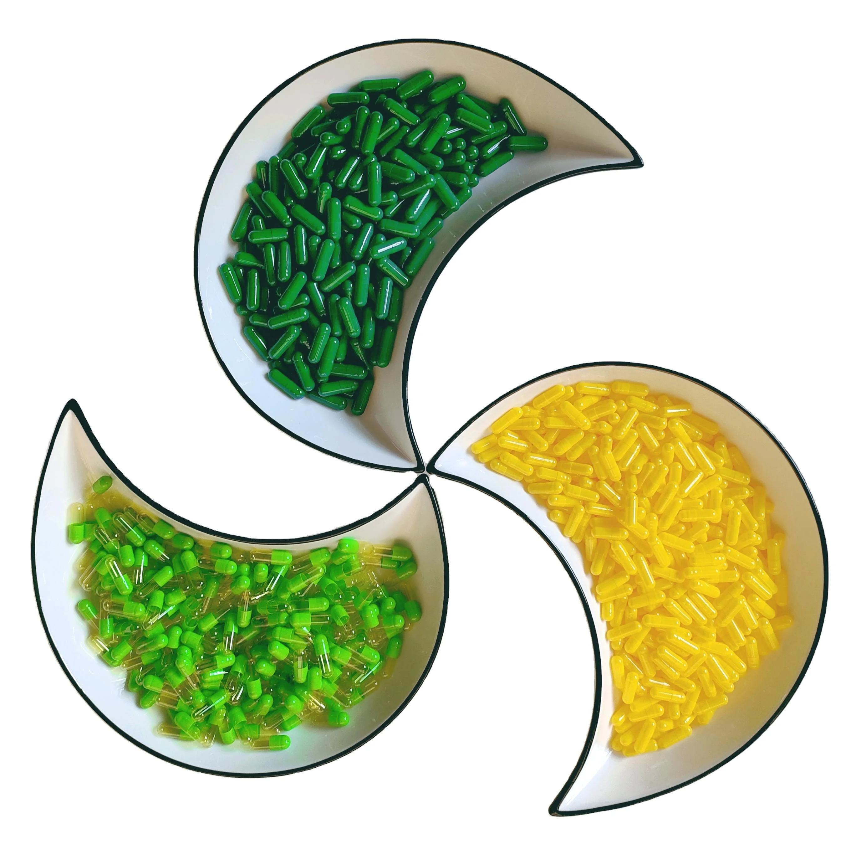 Size 0 Empty Hard Gelatin green green Capsules color customized capsule