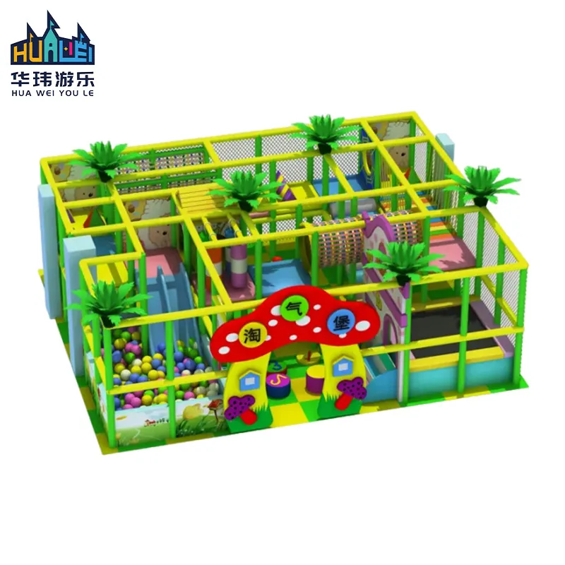 Commercial Children Soft Pay Area Jungle Theme Kids Indoor Playground Equipment With Slide