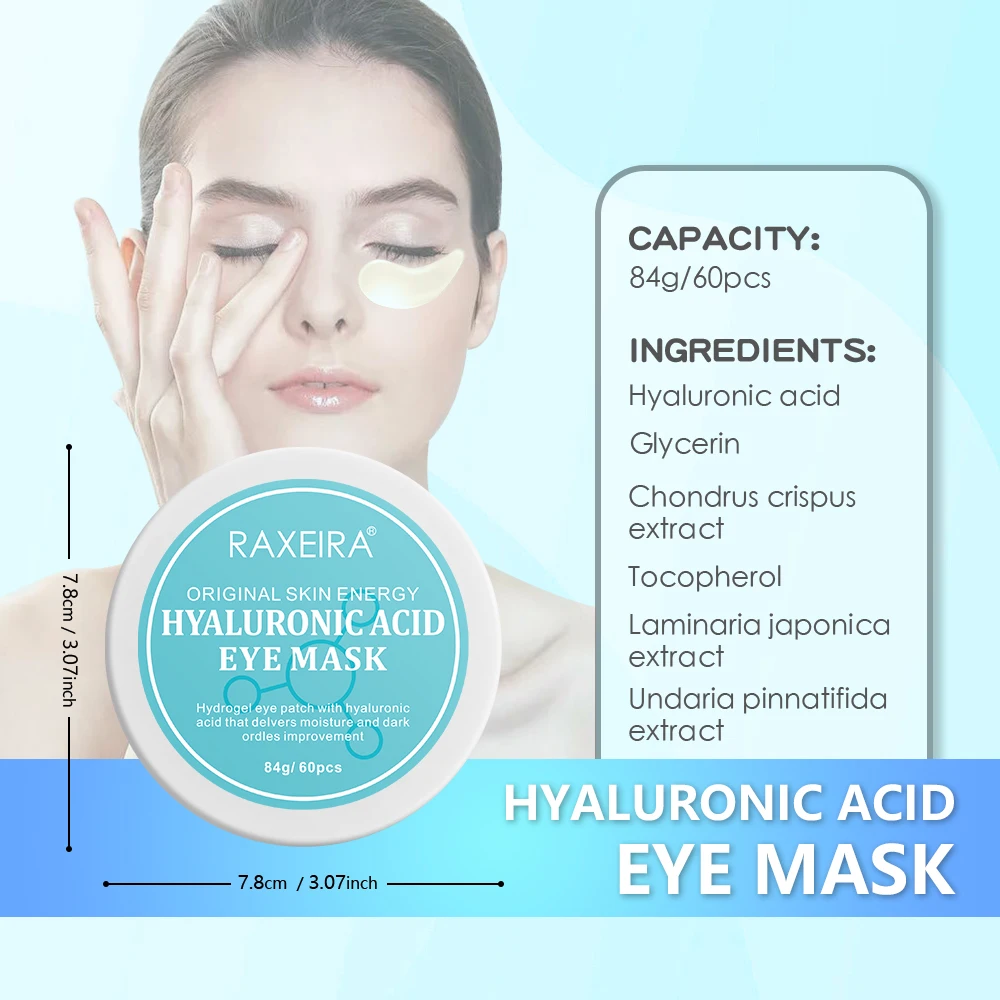 Private Label Custom Shape Anti-Wrinkle Reduce Dark Circles Hyaluronic Acid Under Eye Crystal Mask With Hyaluronic Acid