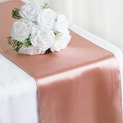 Gold Table Runner 17.5cm*274cm Long Satin Silk luxury Table Runner for Wedding Banquet Graduations Birthday Party Decoration