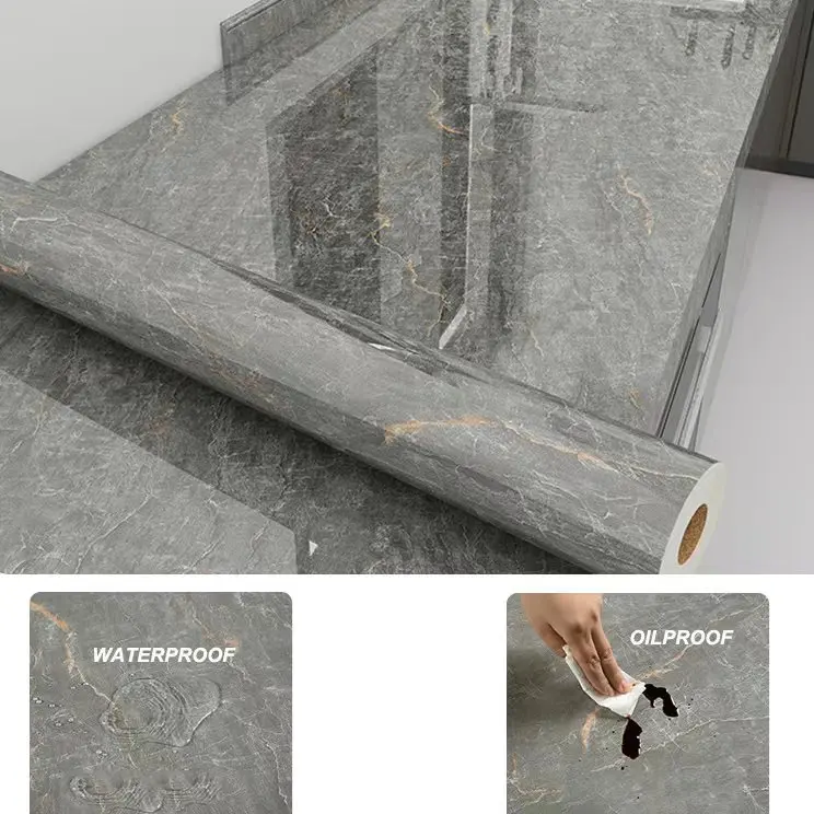 Peel And Stick Marble Wall Sticker Self-Adhesive Marble Wallpaper for Home Furniture Decorative Peel Stick