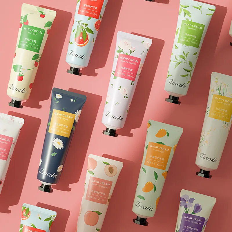 Private Label Hand Cream Lotion Bulk Mango Chamomile Cherry Vegan Moisturizing Repair Plant Fruit Hand Cream Adults 3 Years 30g