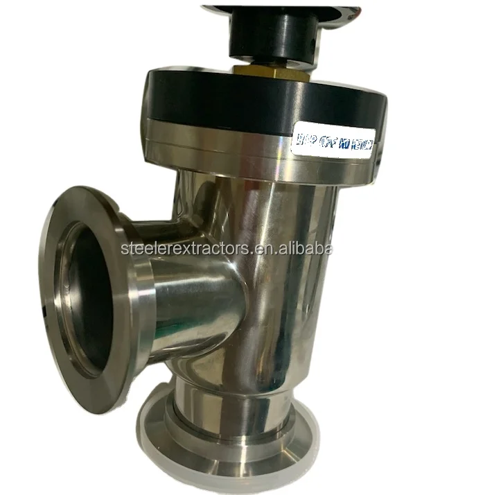 Stainless Steel KF vacuum flapper valve Circular cylinder Angle valve