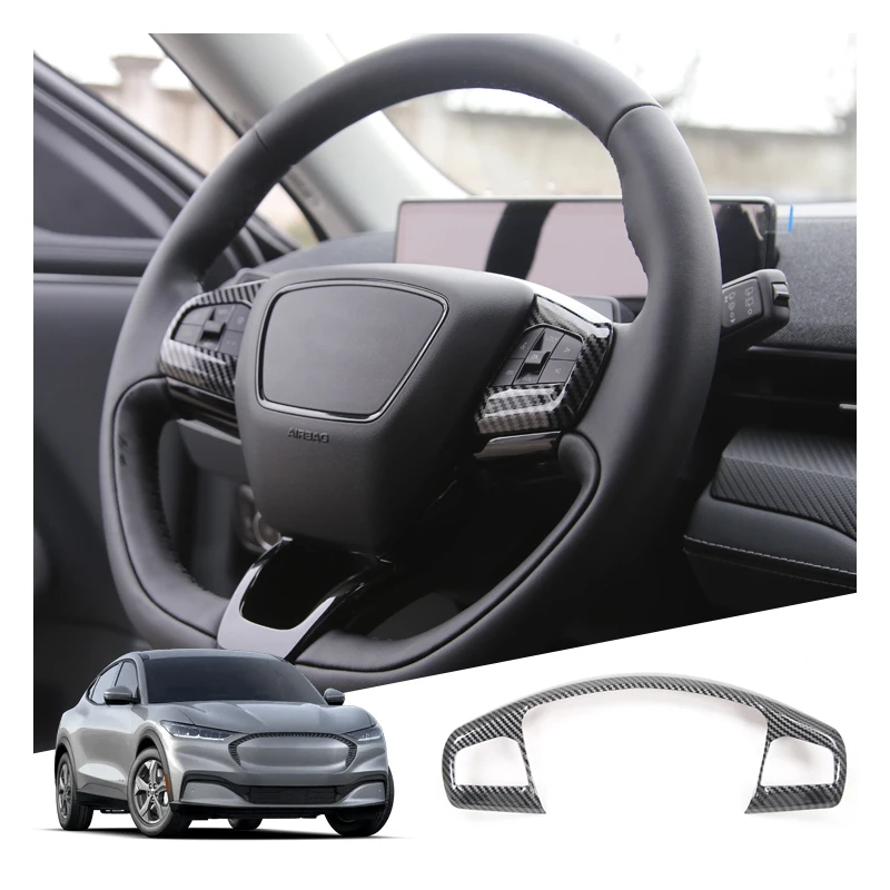 3 Pcs Car Accessories Decorative Frame Patch Steering Wheel Trim Frame For Ford Mustang Mach-E