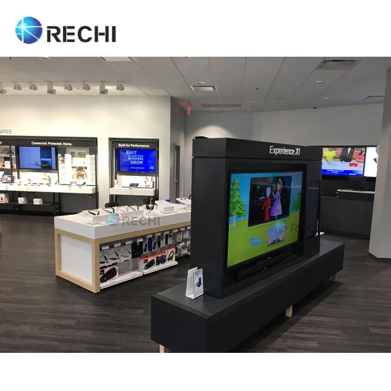 RECHI Custom Modern Electronic Store Fixture Furniture Cell Display Display Counter Table for Mobile Phone Shop Interior Design