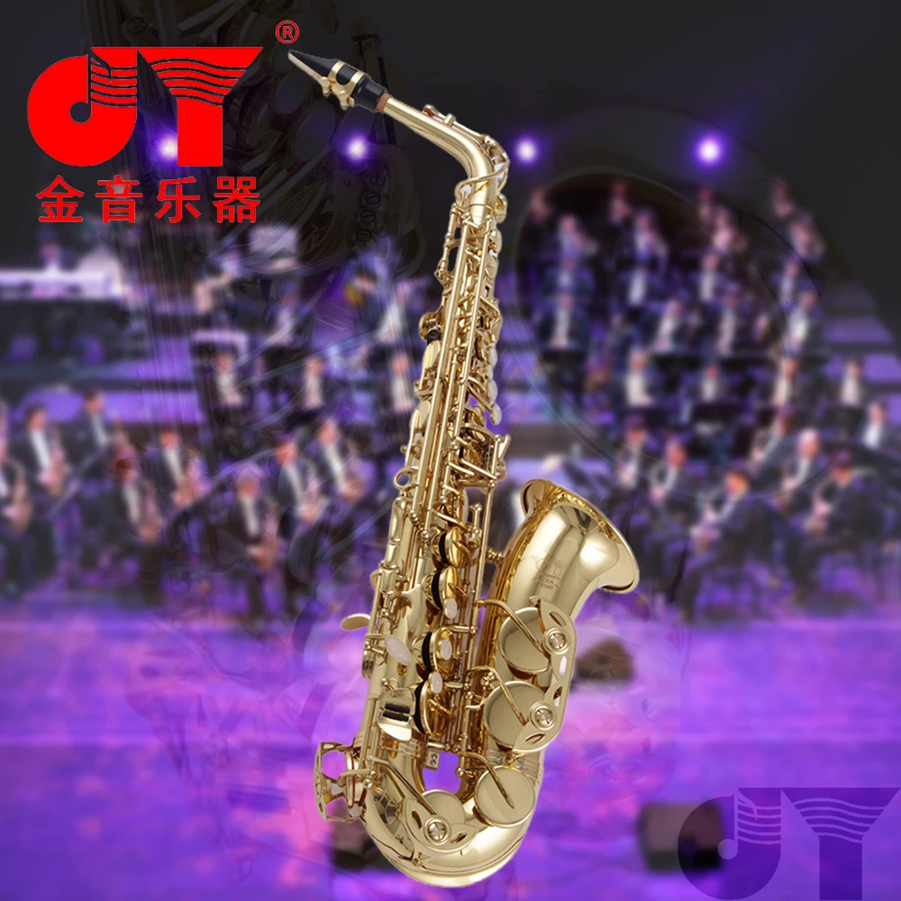 Cost-Effective professional Golden Eb Alto Saxophone with case hot sale woodwind musical instruments