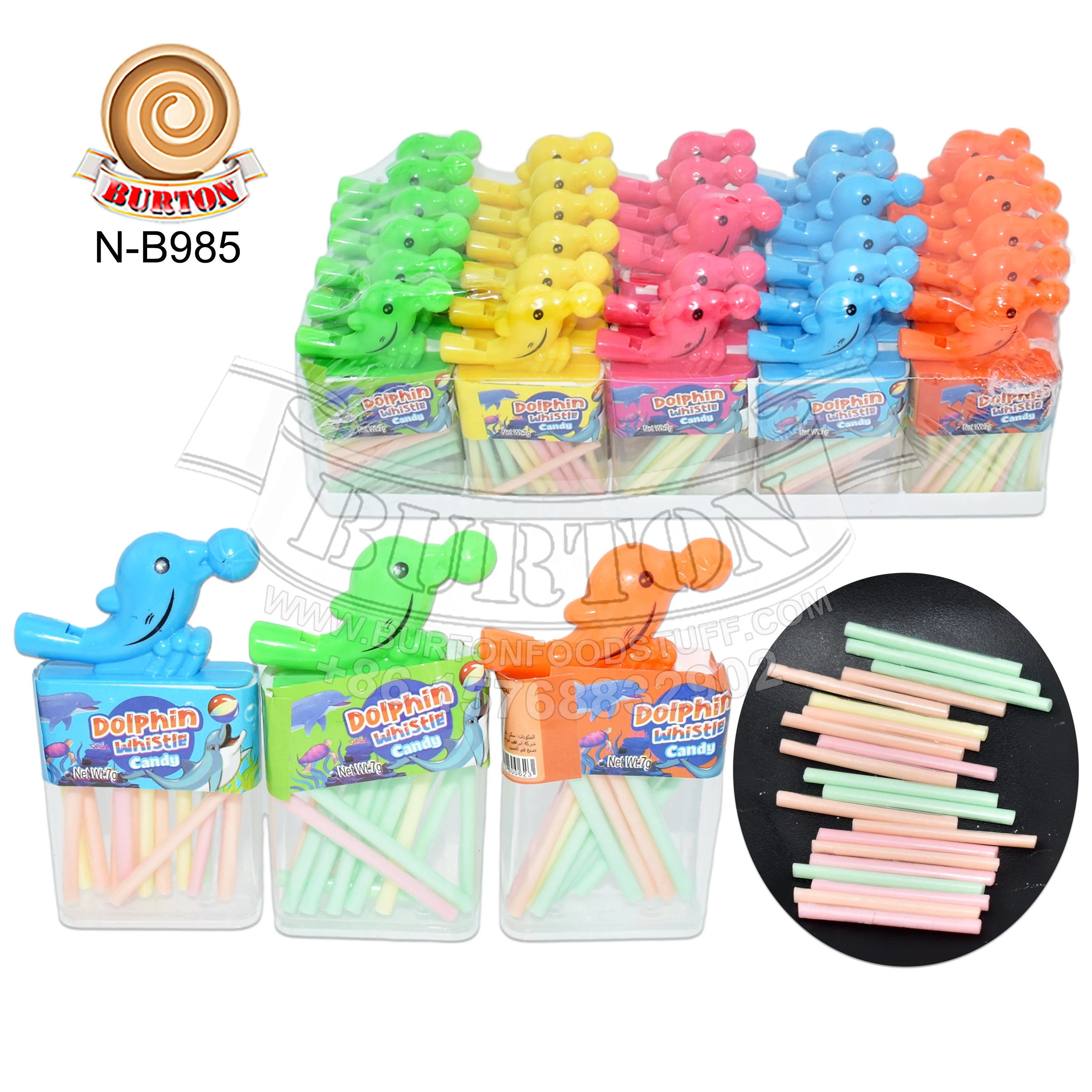 Wholesale dolphin whistle toy candy with fruit flavor cc stick powder candy