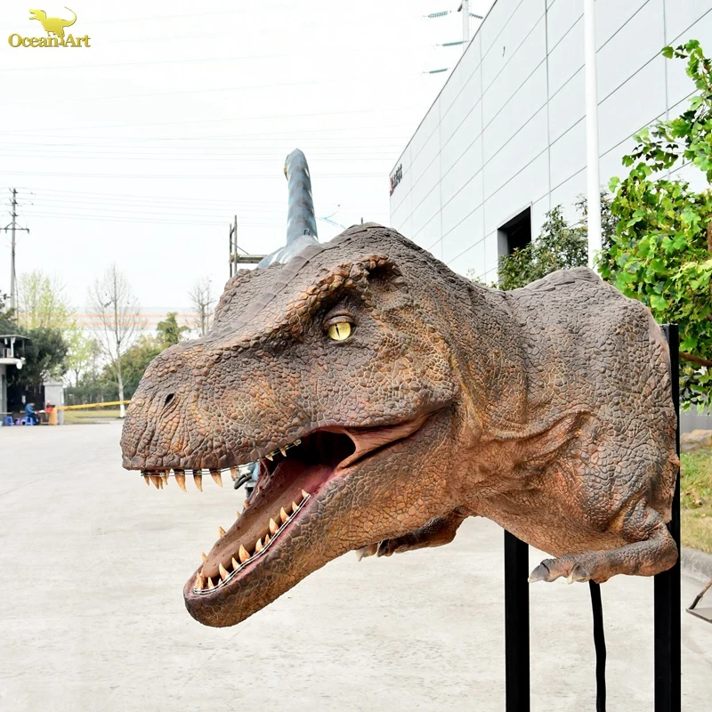 Лучшая Реалистичная голова динозавра из стекловолокна t-rex