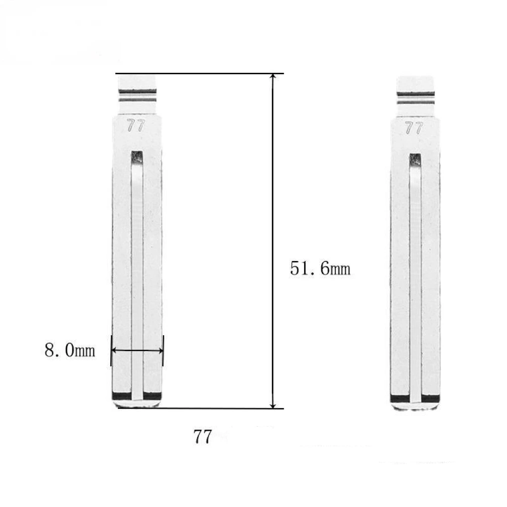 #77 middle slot, thickness 2.5mm Applicable: New Hyundai T oyota Crown IX35 Rena key blank