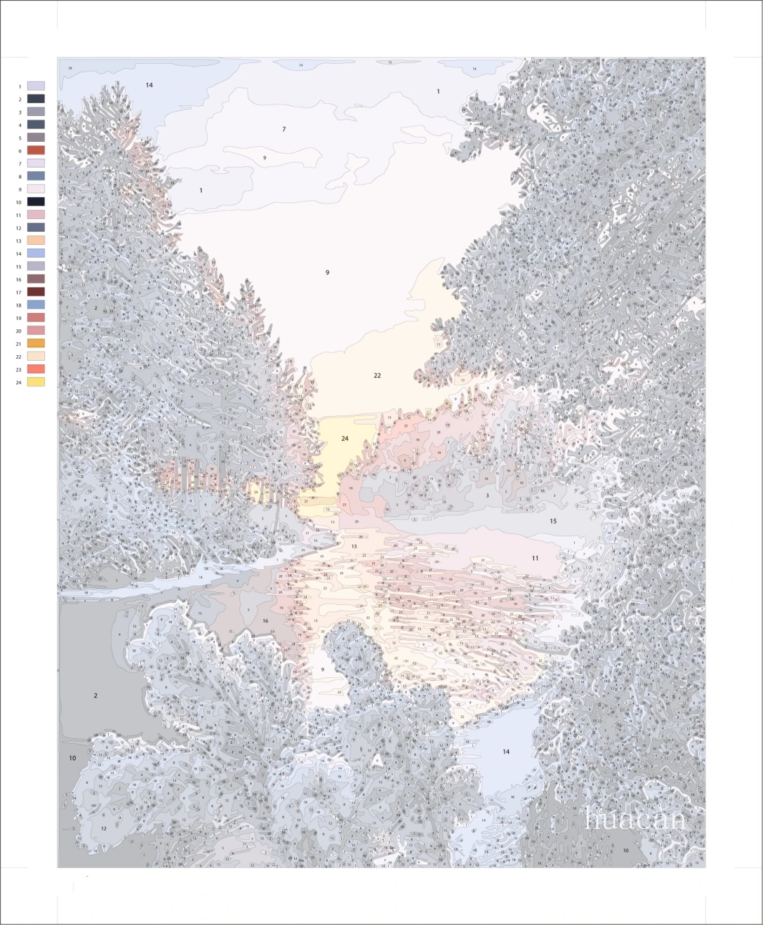 HUACAN Painting By Numbers Tree Wall Art On Canvas Sunset Drawing River Unique Gift Picture By Numbers Winter For Living Room