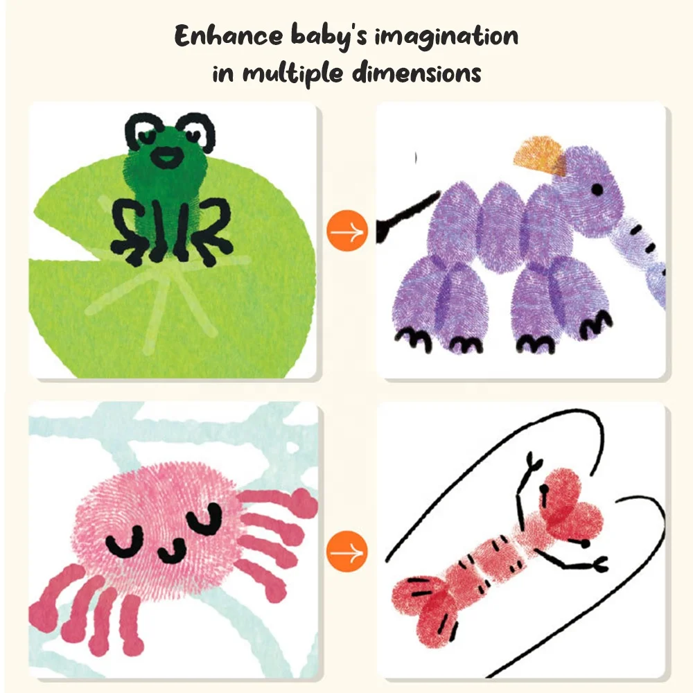 2023 Kids Early Education Toys English water Coloring Finger Painting Books Ink Pad Kids Activities Doodling Book