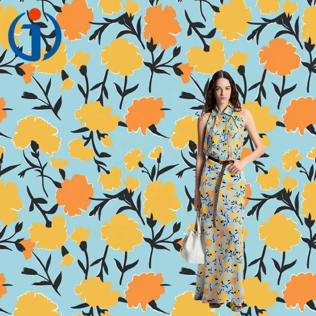 Wholesale Fashion Woven 2025 New Custom Yellow Flower Design Printed 100% Liberty London Cotton Fabric for Kids