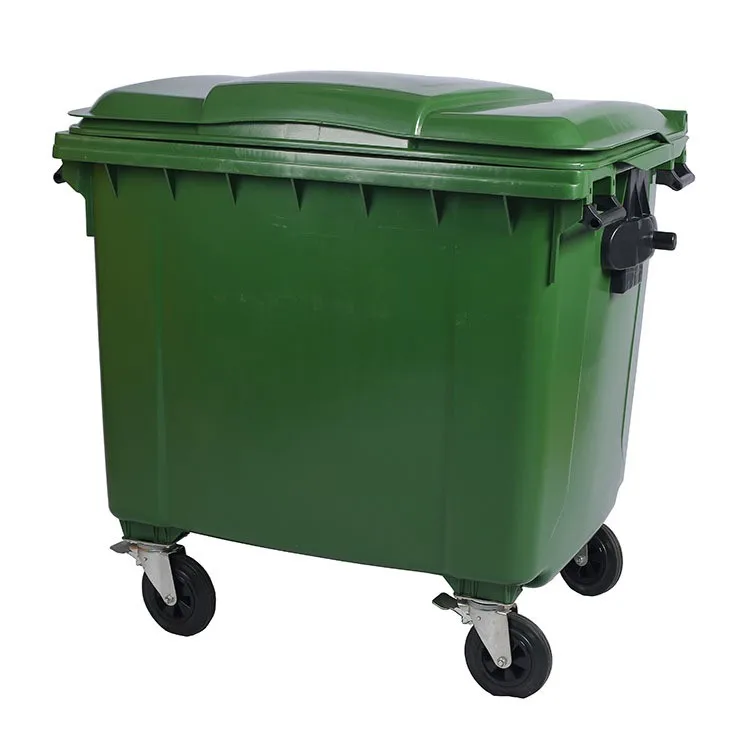 Plastic Dustbin 1100L 4 Wheelie Rubbish Bin And Waste Containers Recycling 1100 Liters Wheely Bins