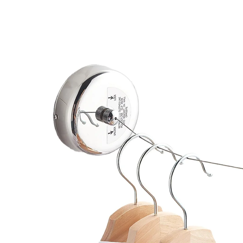 Indoor Stainless Steel Polish Finished Round Retractable Clothesline