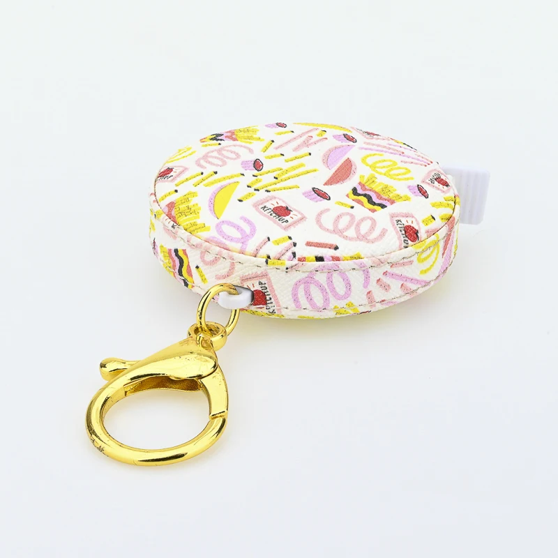 creative gift  1.5M leather measuring tape  cute soft tape measure key chain mini measuring tape with printed logo