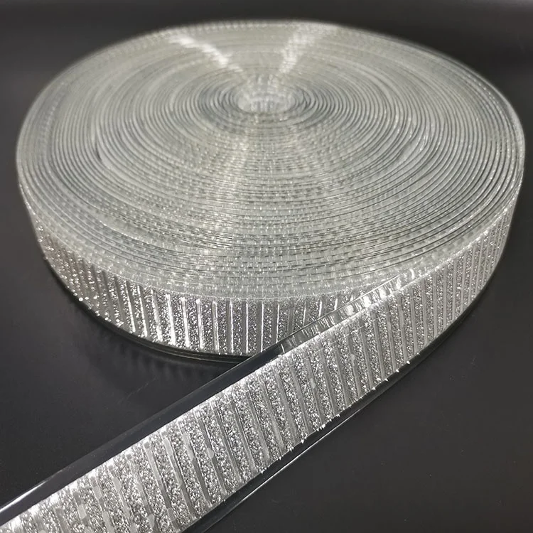 
Shoe Materials factory chrome colorful soft pvc glitter strip 