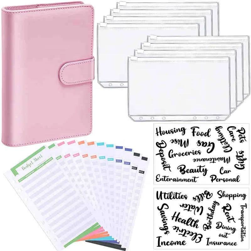 Ready to Ship New Design Money Saving Cash Envelope Budget System Binder Notebook with Zipper Envelopes