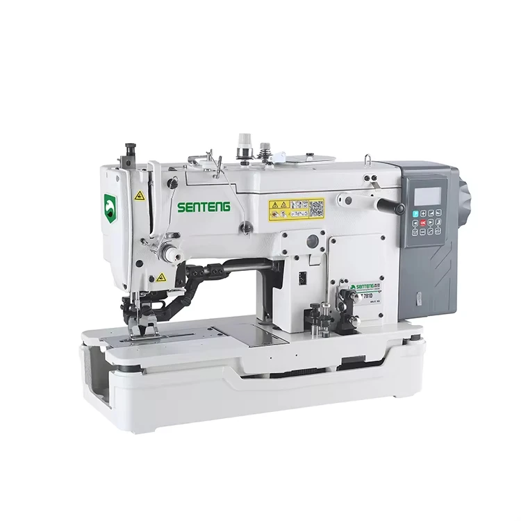 ST 781 automatic straight stitch button holing industrial sewing machine with automatic presser-foot lifting