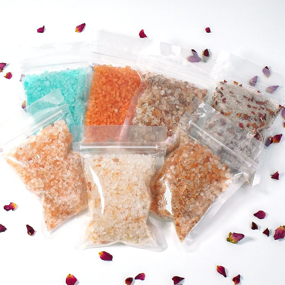 Private Label Colorful Whitening Lightening Dead Skin Remover Natural Lemon Turmeric Himalayan Body Scrub Bath Salt