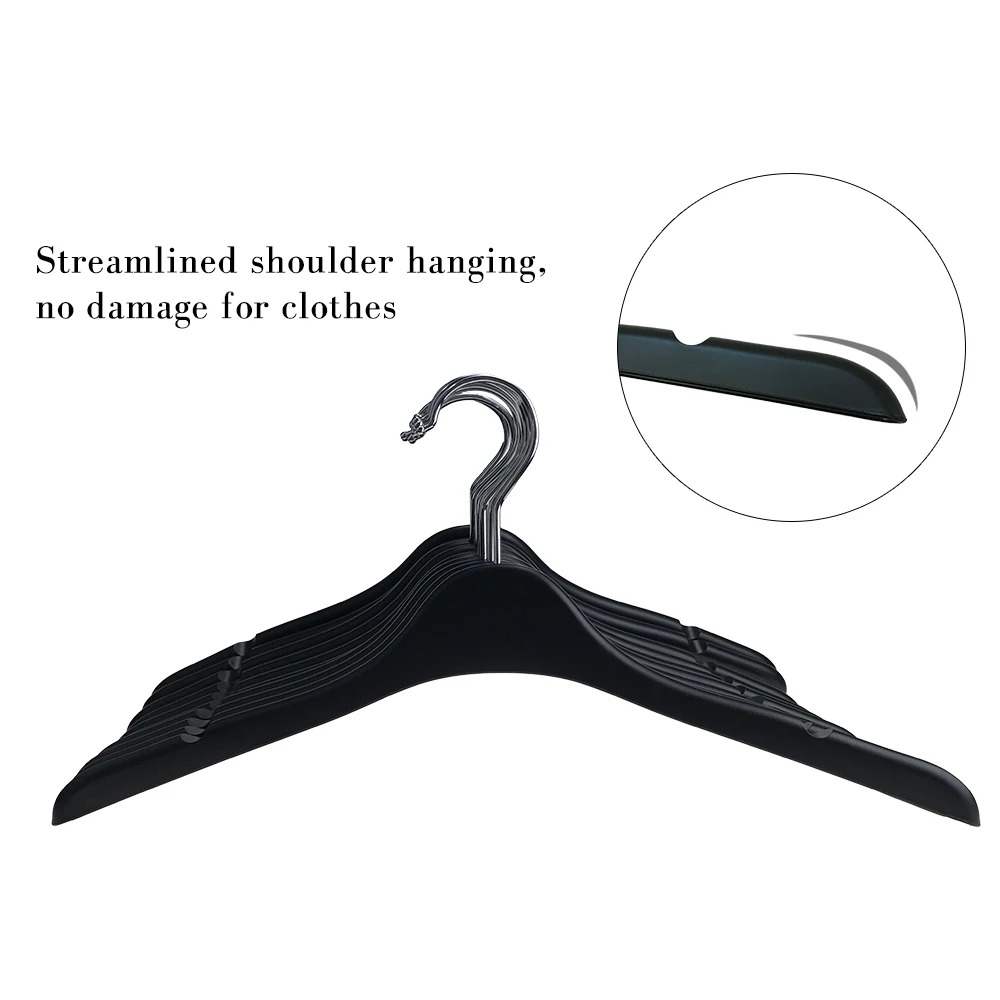 Adult Top Clothes Hanger Cheap Price Customized Clothing Luxury Injection Multifunction Clothes Black Clothes Shop Logo Plastic