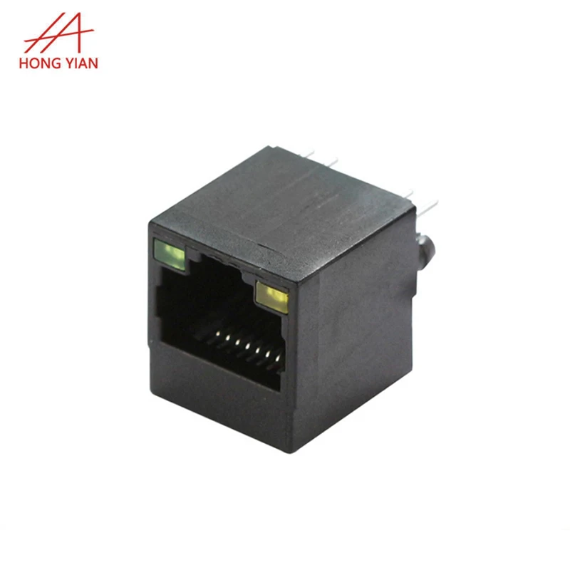 10 Pin RJ 45 Connector Modular PCB Jack 10P10C RJ45 Female Connector with 90 Degree RJ45 Connector to Ethernet Male Terminal