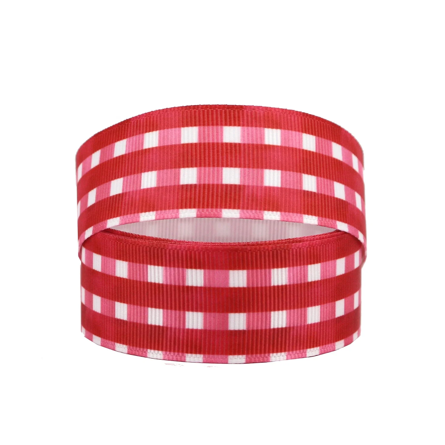 High Color Fastness Strawberry Check Pattern Print 1 Inch Grosgrain Character Custom Ribbon