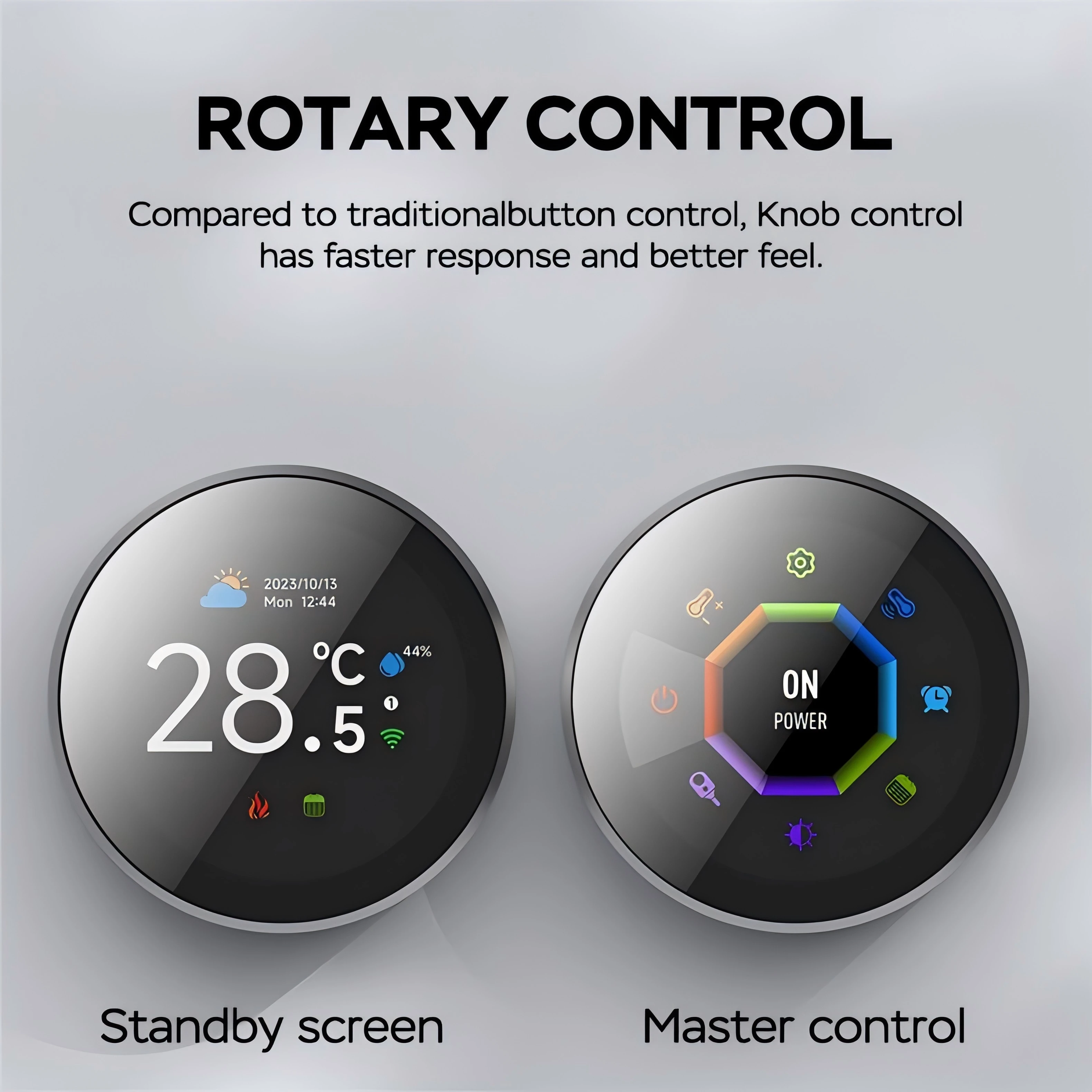 Modern Design Indoor Temperature Controller Knob Thermostat for Smart Home Alexa Voice & App Remote Control WiFi Connectivity