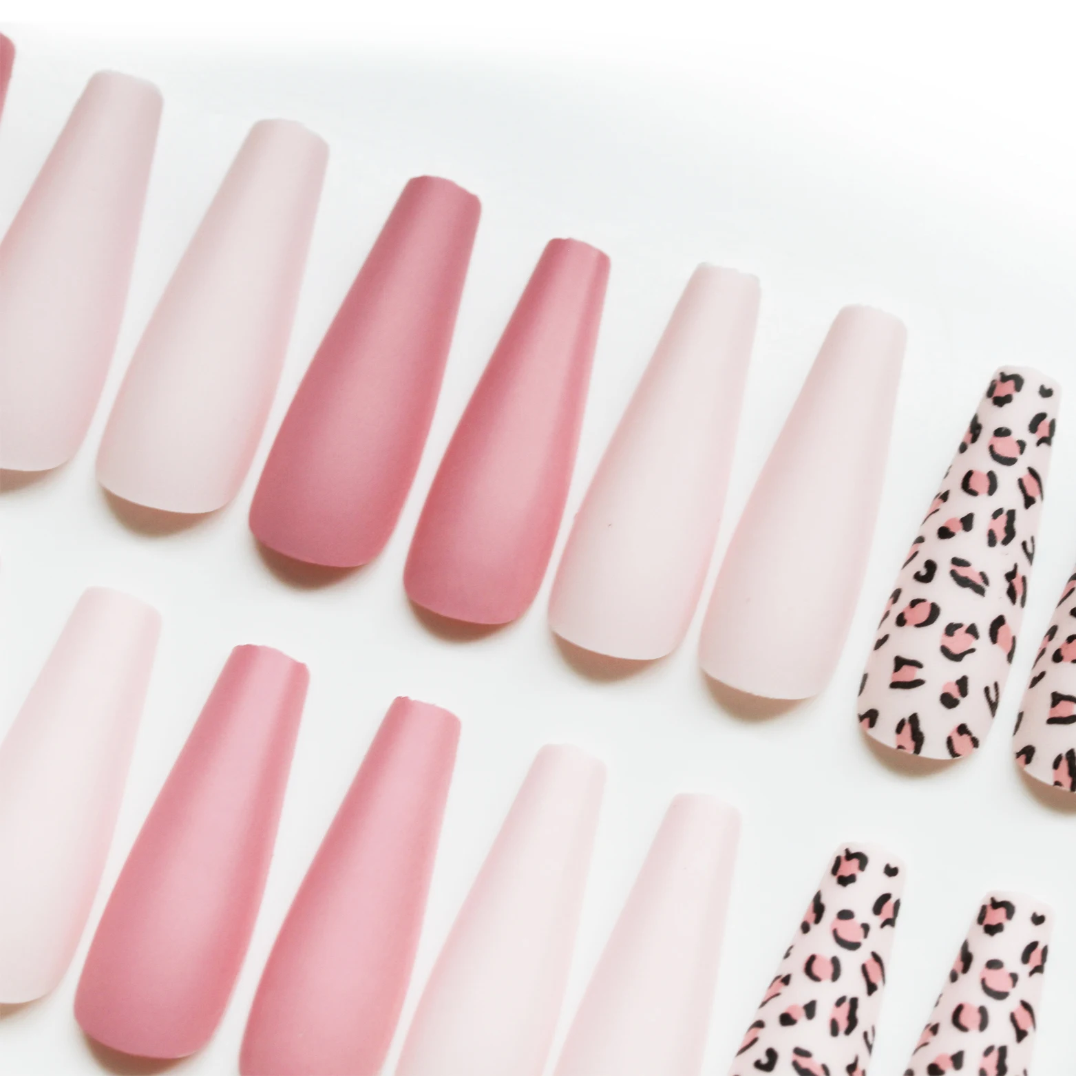 SAIYII Long Coffin French Nail Natural Nude Full Cover Plastic Artificial Fingernails DIY Nail Tips Manicure Ballerina Nails