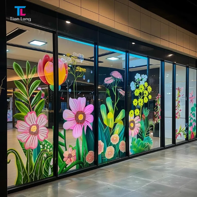 Tianlang Static Window Film Perspective Glass Decal Custom Pattern Office Store DIY Window Sticker