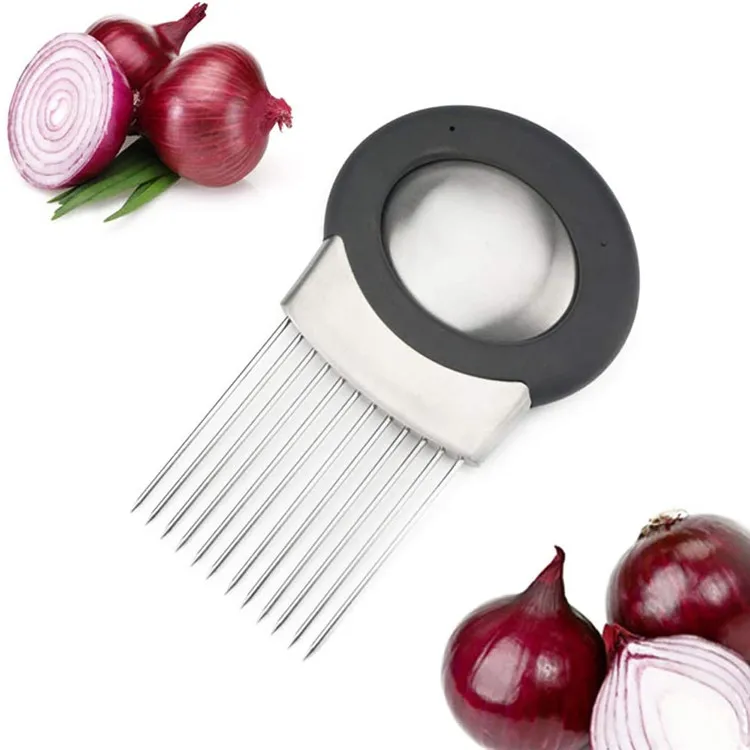 
Onion Slice -Onion Holder Vegetable Potato Cutter Stainless Steel Slicing 