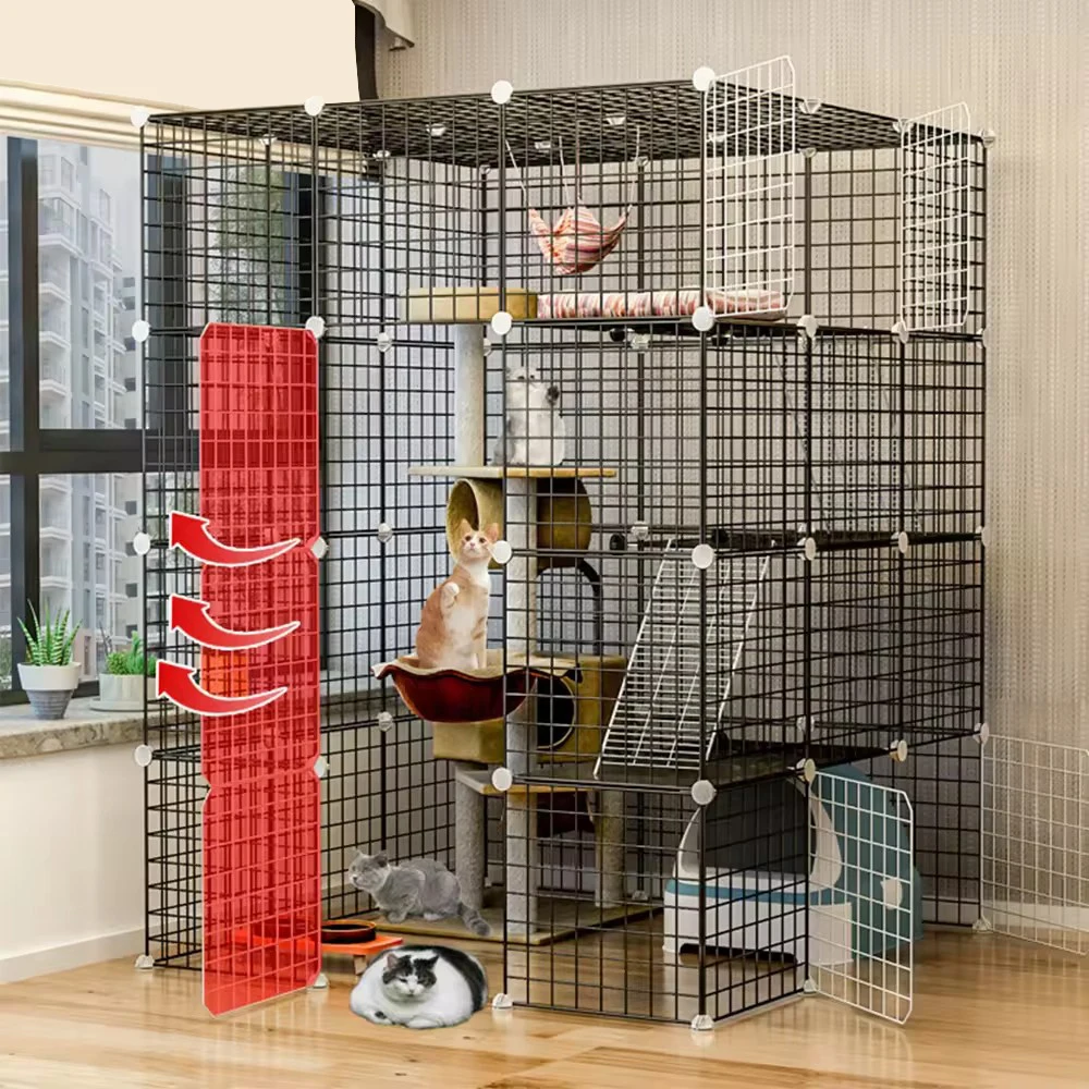 Joysing Indoor Animal Playing Living House Folding Wire Metal Pet Cage Large Cat Cage
